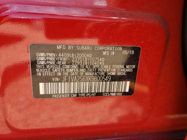 2019 SUBARU WRX STI JF1VA2S6XK9800549