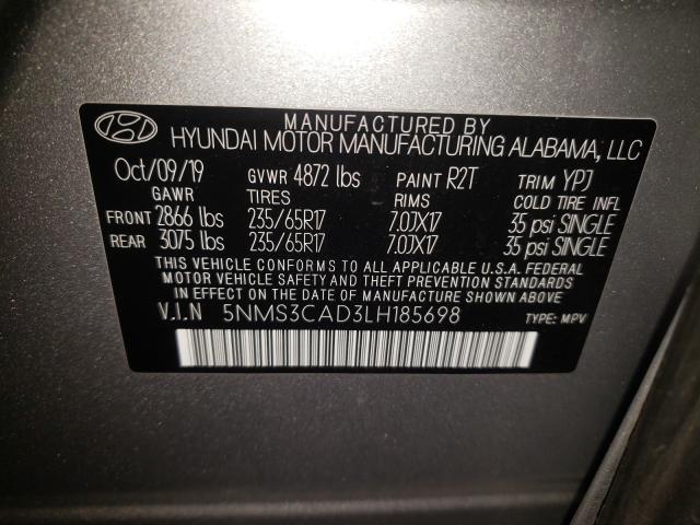 2020 HYUNDAI SANTA FE S 5NMS3CAD3LH185698