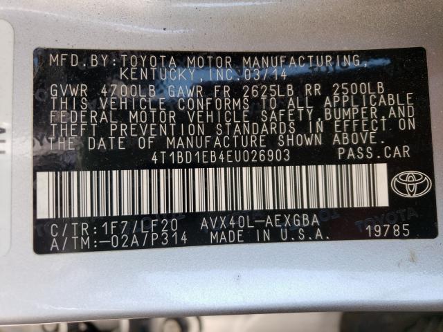2014 TOYOTA AVALON HYB 4T1BD1EB4EU026903
