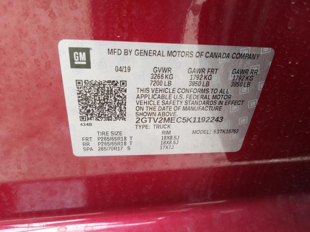 2019 GMC SIERRA LIM 2GTV2MEC5K1192243