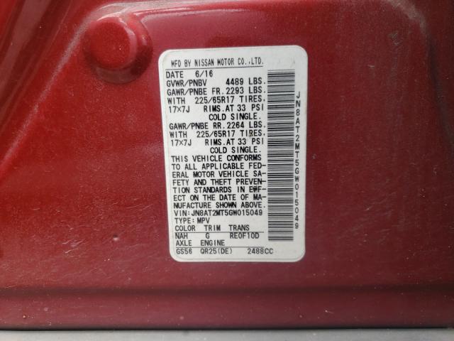 2016 NISSAN ROGUE S JN8AT2MT5GW015049