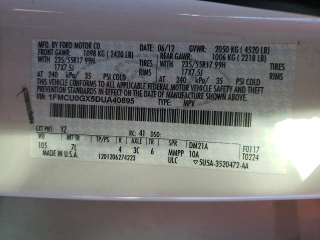 2013 FORD ESCAPE SE 1FMCU0GX5DUA40895