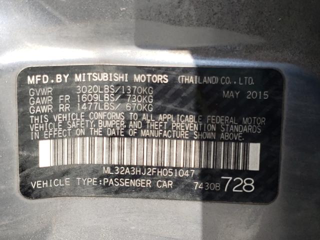 2015 MITSUBISHI MIRAGE ML32A3HJ2FH051047