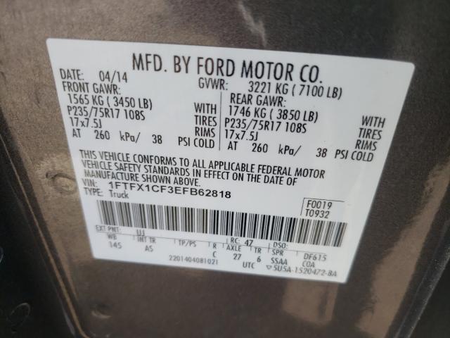 2014 FORD F150 SUPER 1FTFX1CF3EFB62818