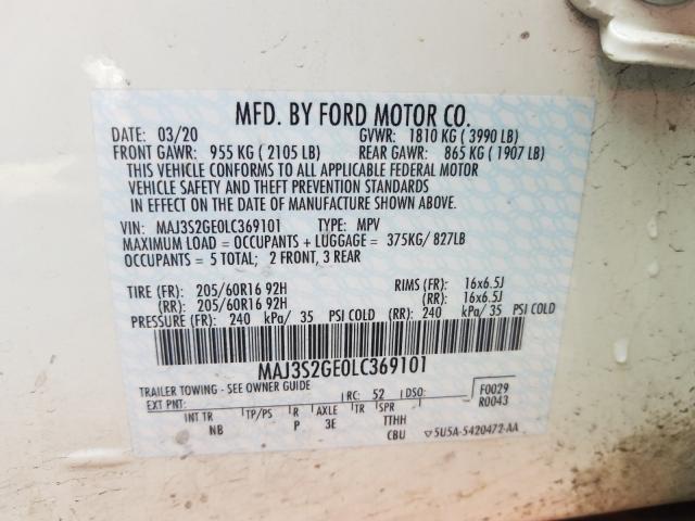 2020 FORD ECOSPORT S MAJ3S2GE0LC369101