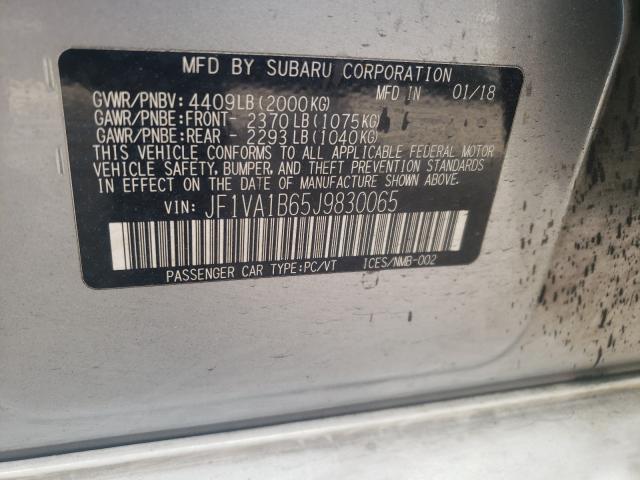 2018 SUBARU WRX JF1VA1B65J9830065