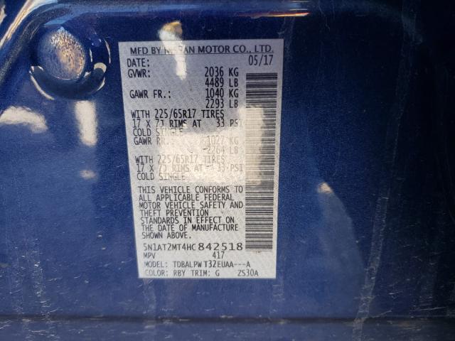 2017 NISSAN ROGUE S 5N1AT2MT4HC842518