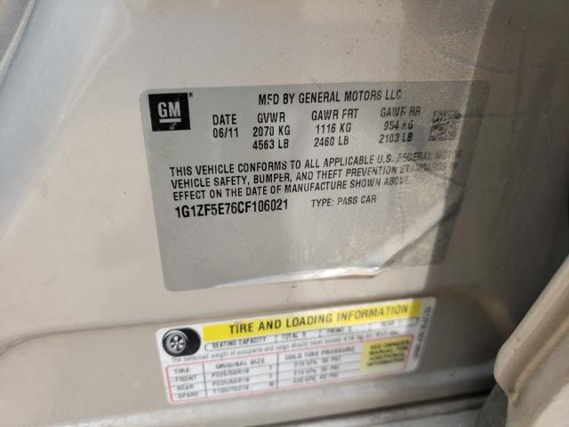 2012 CHEVROLET MALIBU 3LT 1G1ZF5E76CF106021