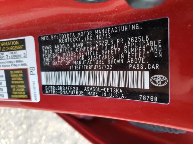 2014 TOYOTA CAMRY L 4T1BF1FK8EU757732