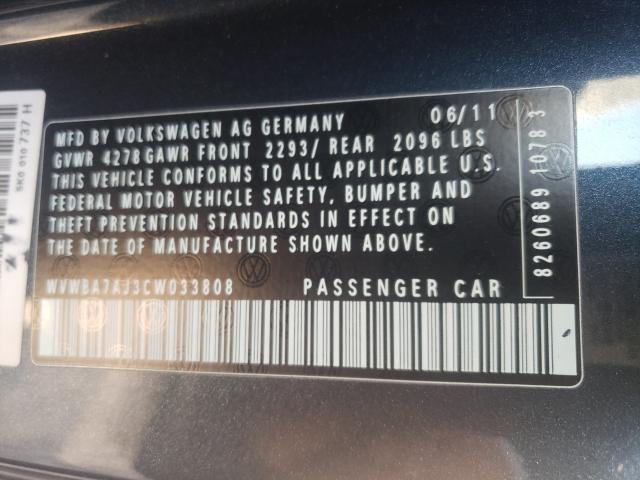 2012 VOLKSWAGEN GOLF WVWBA7AJ3CW033808