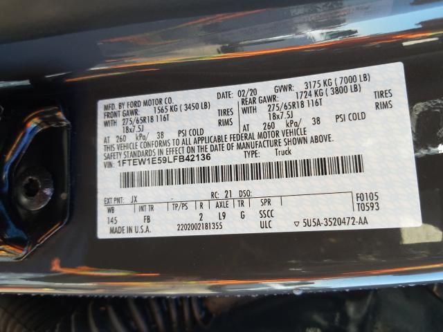 2020 FORD F150 SUPER 1FTEW1E59LFB42136
