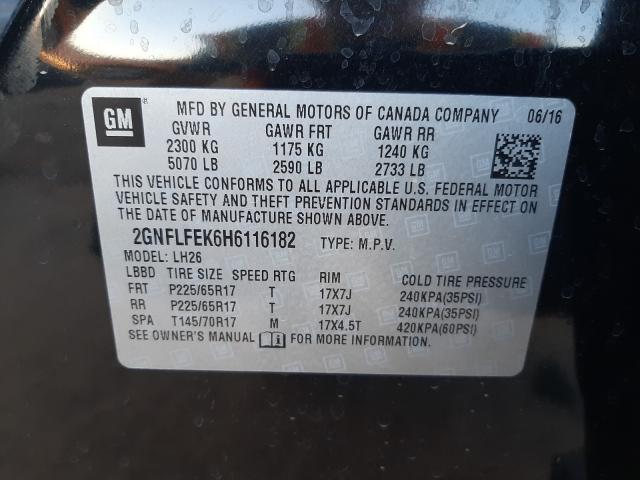 2017 CHEVROLET EQUINOX LT 2GNFLFEK6H6116182