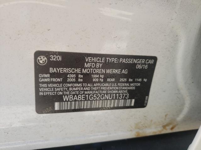 2016 BMW 320 I WBA8E1G52GNU11373