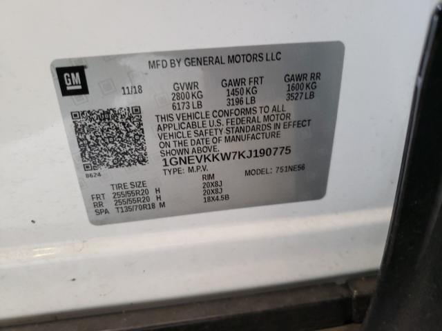 2019 CHEVROLET TRAVERSE P 1GNEVKKW7KJ190775