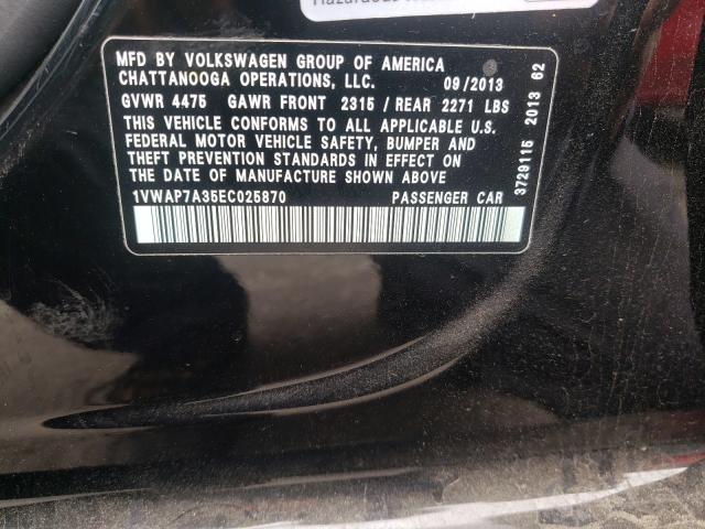 2014 VOLKSWAGEN PASSAT S 1VWAP7A35EC025870