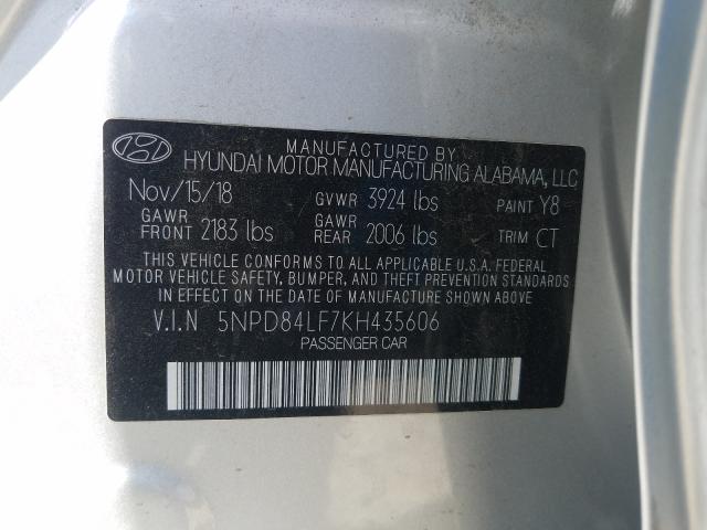 2019 HYUNDAI ELANTRA SE 5NPD84LF7KH435606