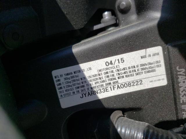 2015 YAMAHA FZ09 JYARN33E1FA008222