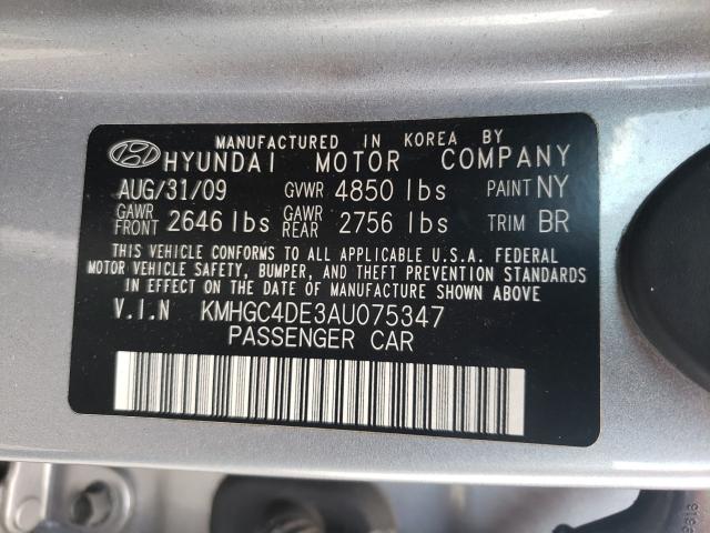 2010 HYUNDAI GENESIS 3. KMHGC4DE3AU075347