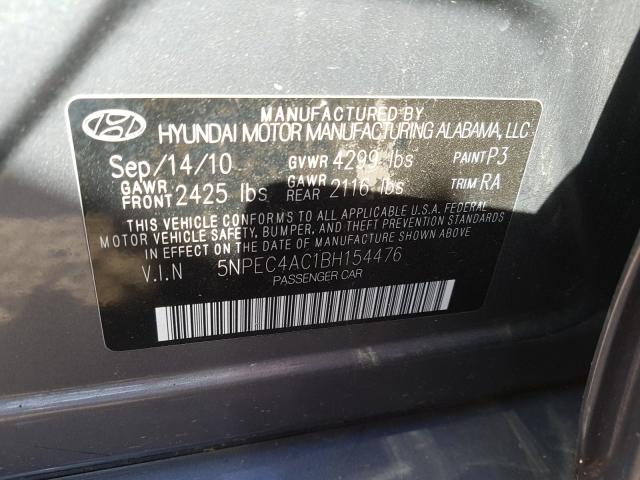 2011 HYUNDAI SONATA SE/ 5NPEC4AC1BH154476