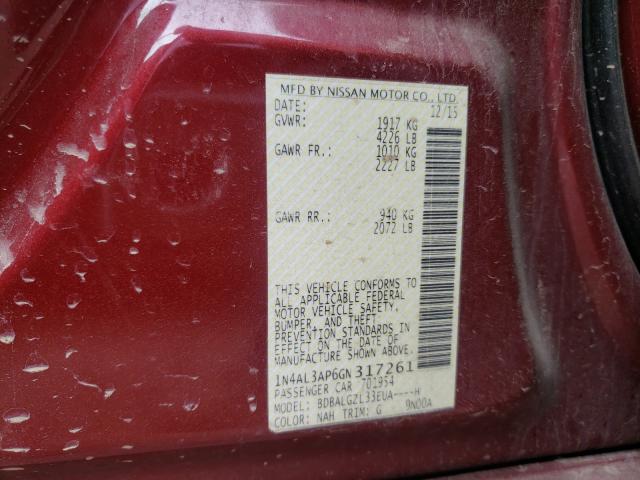 2016 NISSAN ALTIMA 2.5 1N4AL3AP6GN317261