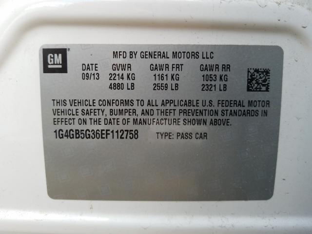 1G4GB5G36EF112758 Buick Lacrosse
