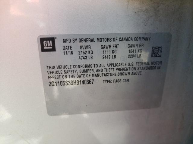 2017 CHEVROLET IMPALA LT 2G1105S33H9140367