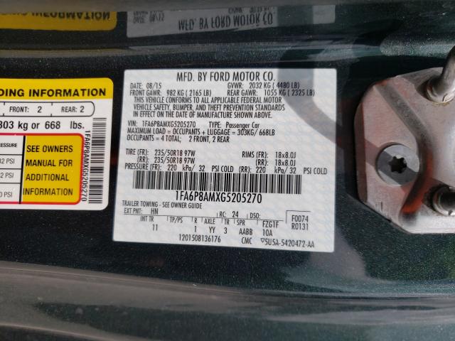 2016 FORD MUSTANG 1FA6P8AMXG5205270