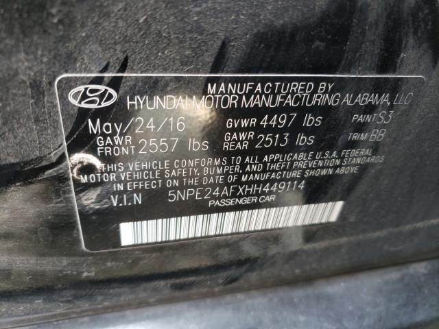 2017 HYUNDAI SONATA SE 5NPE24AFXHH449114