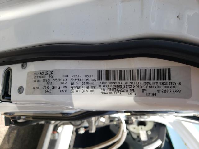 2016 JEEP CHEROKEE T 1C4PJMBBXGW298159