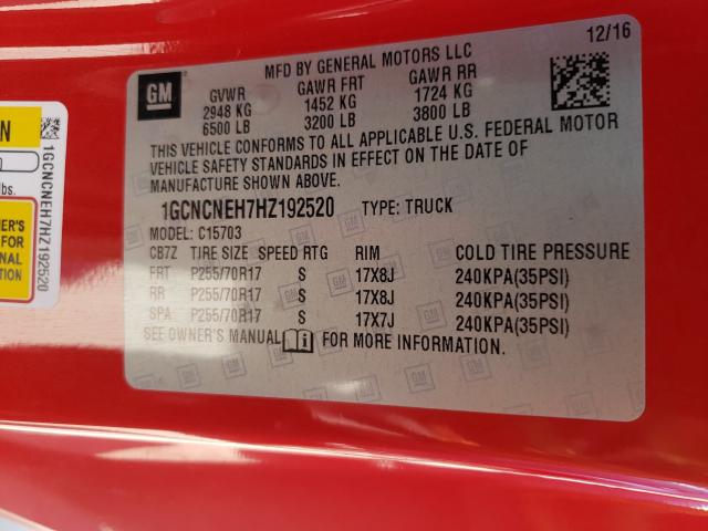 2017 CHEVROLET SILVERADO 1GCNCNEH7HZ192520