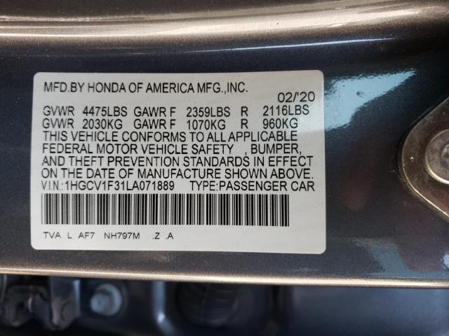 2020 HONDA ACCORD SPO 1HGCV1F31LA071889