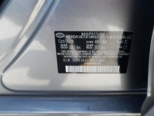2019 HYUNDAI SONATA LIM 5NPE34AF2KH751047