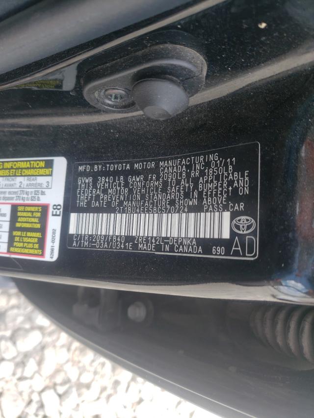 2011 TOYOTA COROLLA BA 2T1BU4EE5BC570724