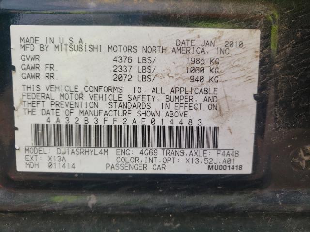 2010 MITSUBISHI GALANT ES 4A32B3FF2AE014483
