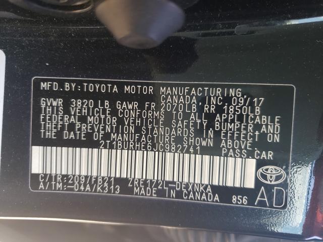 2018 TOYOTA COROLLA L 2T1BURHE6JC982741