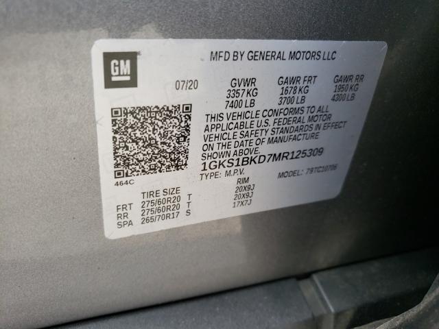 2021 GMC YUKON SLT 1GKS1BKD7MR125309