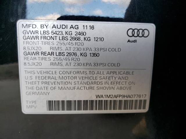 VIN WA1M2AFP9HA077617 2017 Audi Q5, Premium Plus no.10