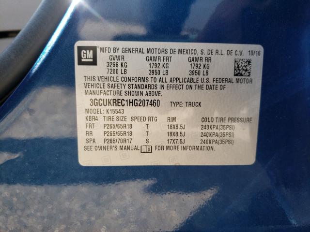 2017 CHEVROLET SILVERADO 3GCUKREC1HG207460