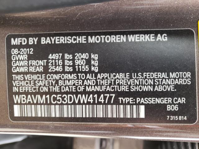 2013 BMW X1 SDRIVE2 WBAVM1C53DVW41477