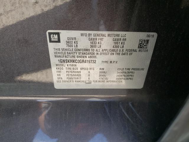 2016 CHEVROLET SUBURBAN K 1GNSKHKC0GR419732