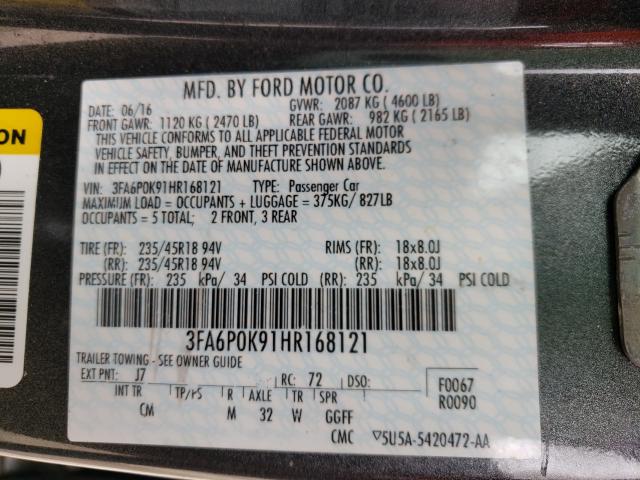 2017 FORD FUSION TIT 3FA6P0K91HR168121
