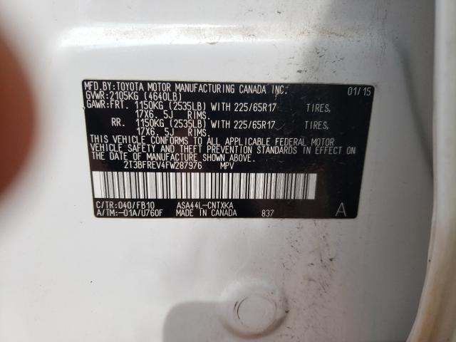 2015 TOYOTA RAV4 LE 2T3BFREV4FW287976