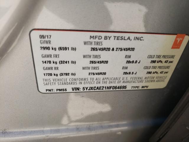 2017 TESLA MODEL X 5YJXCAE21HF064695