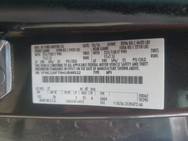 2017 FORD ESCAPE S 1FMCU0F70HUB98522
