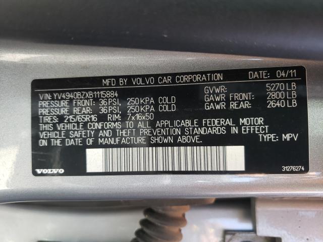 2011 VOLVO XC70 3.2 YV4940BZXB1115884
