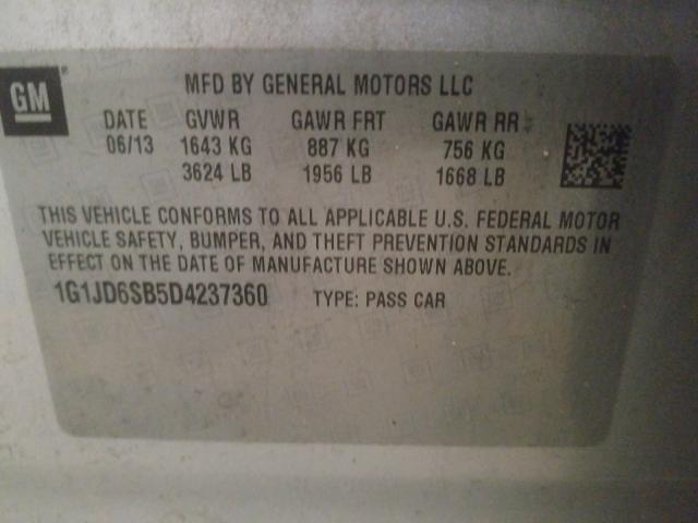2013 CHEVROLET SONIC LT 1G1JD6SB5D4237360