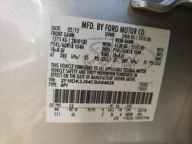 2012 FORD EDGE SEL 2FMDK3J94CBA94828