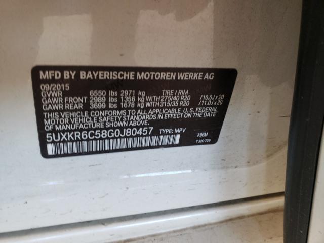 2016 BMW X5 XDRIVE5 5UXKR6C58G0J80457
