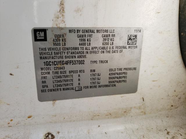 2015 CHEVROLET SILVERADO 1GC1CUEG4FF537002
