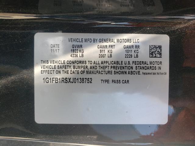 2018 CHEVROLET CAMARO LT 1G1FB1RSXJ0138752